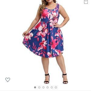 Plus size floral midi dress